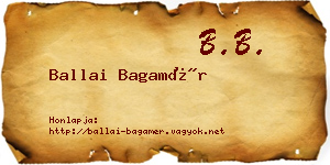 Ballai Bagamér névjegykártya